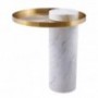 Stolik kawowy COLUMN marmurowy biało złoty 55 cm